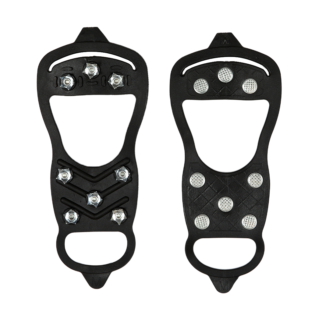 1 Pair Anti-slip 8 Teeth Ice Grips Cleats Shoes Cover Snow Ice Climbing Shoe Spikes for Walk on Ice Snow and Freezing Mud Ground