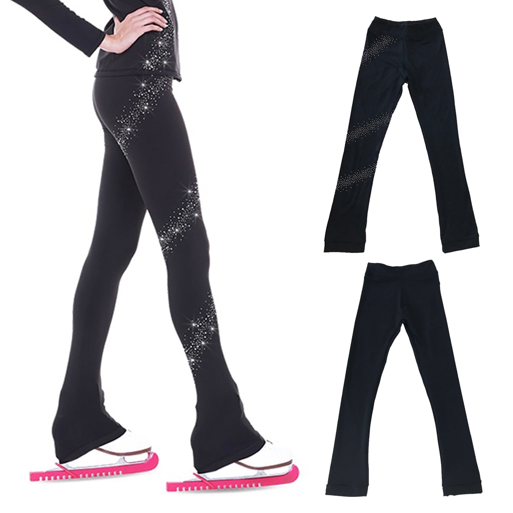 Performance Figure Skating Long Pants - Compression Ice Skating Leggings Sportswear for Girls Women Ladies Traing Practice