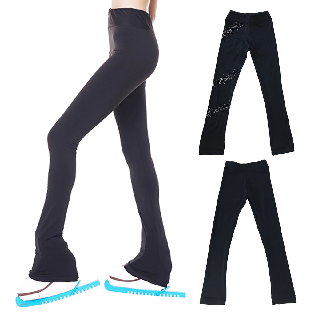 Performance Figure Skating Long Pants - Compression Ice Skating Leggings Sportswear for Girls Women Ladies Traing Practice