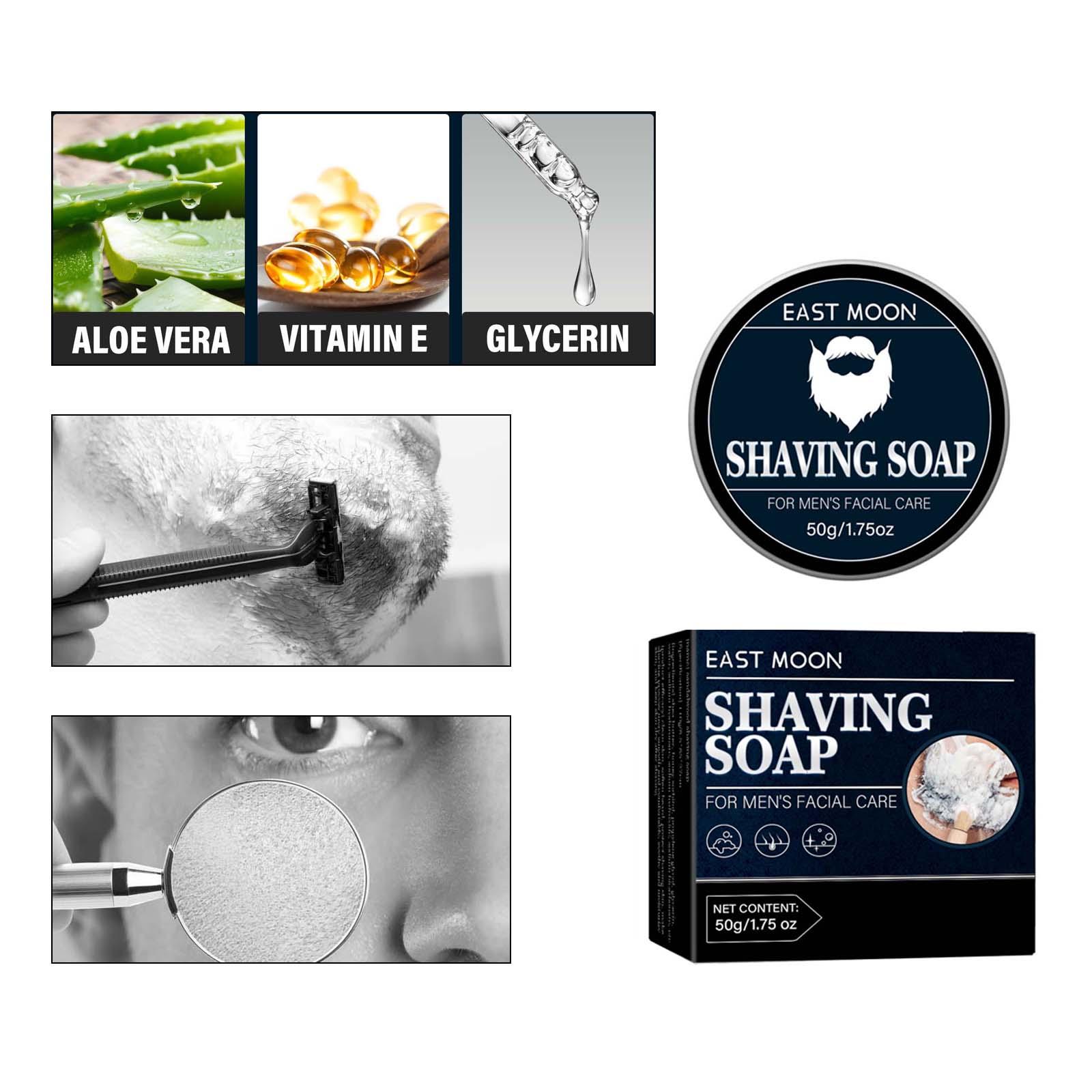 Shave Soap for Men Dense Lather Comfortable Wet Shave Foaming Moisturizing Smooth Shaving Cream for Home Salon Barber