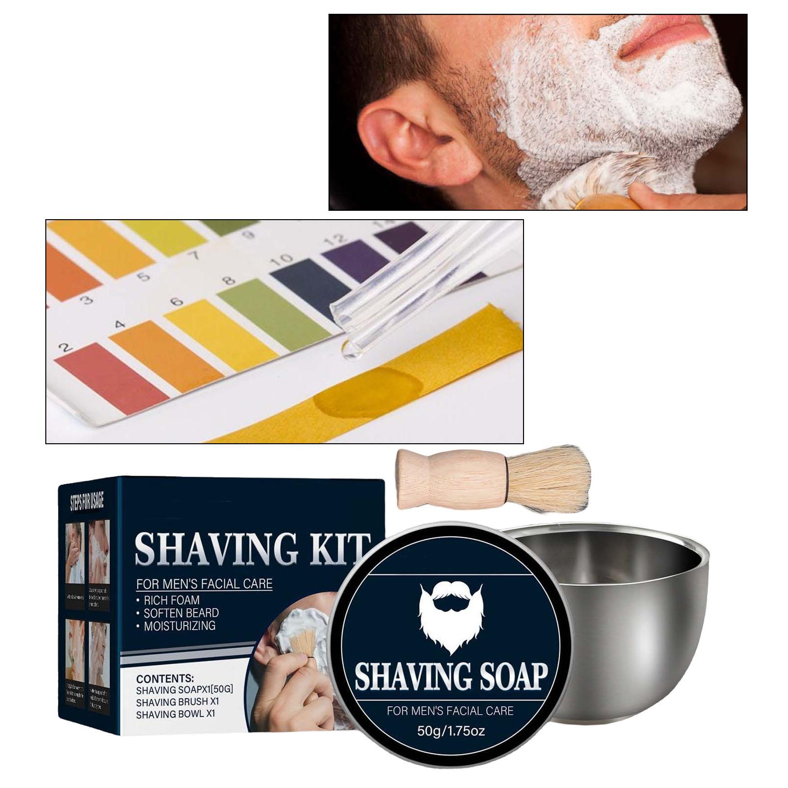 Shave Soap Kit for Men Lather Comfortable Scented Foaming 50G 1.75oz Facial Care Shaving Cream for Home Salon Barber